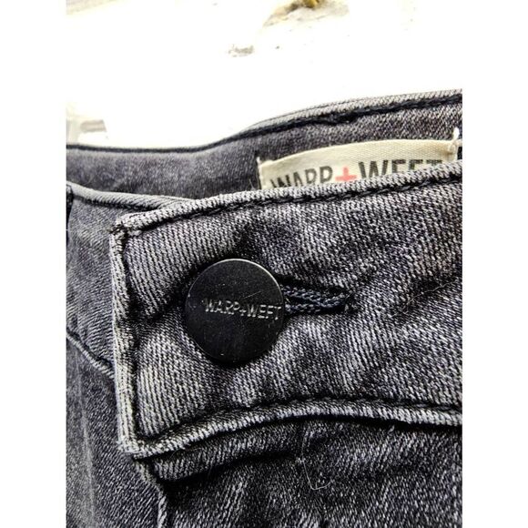 Warp + Weft JFK NY City Women's Mid-Rise Skinny Denim Jeans Black Size 27 - Picture 3 of 10